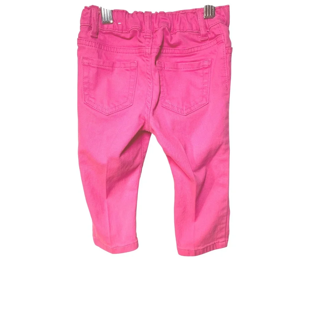 The Childrens Place‎ Girls Hot Pink Slim Chino Pants Adjustable Waist 18-24M